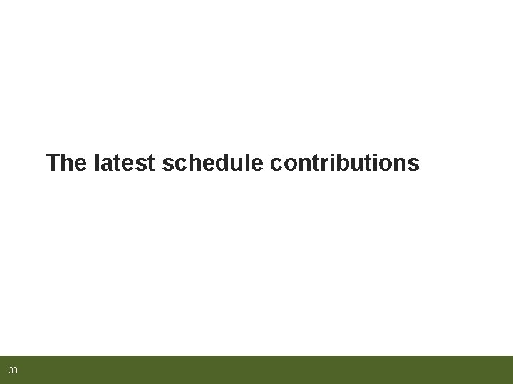 The latest schedule contributions 33 
