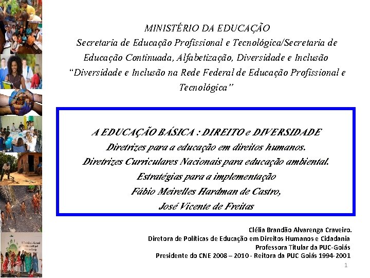 MINISTÉRIO DA EDUCAÇÃO Secretaria de Educação Profissional e Tecnológica/Secretaria de Educação Continuada, Alfabetização, Diversidade