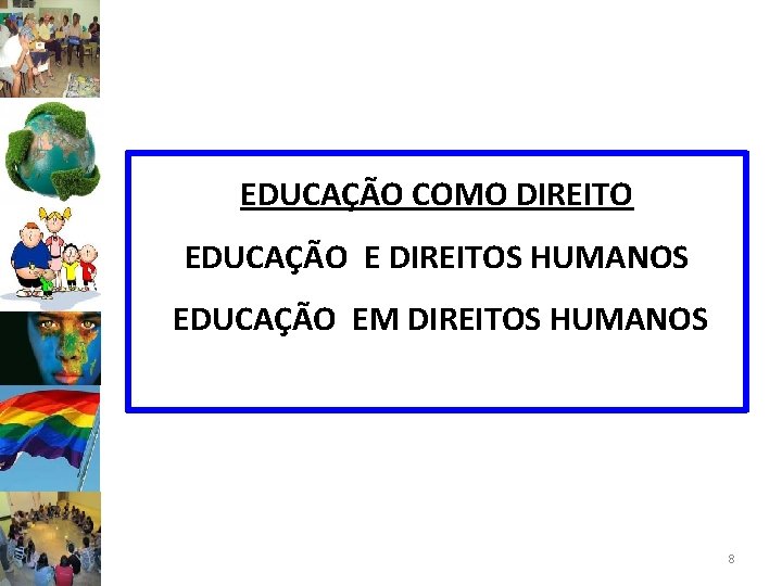 EDUCAÇÃO COMO DIREITO EDUCAÇÃO E DIREITOS HUMANOS EDUCAÇÃO EM DIREITOS HUMANOS 8 