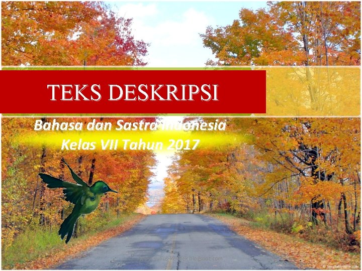 TEKS DESKRIPSI Bahasa dan Sastra Indonesia Kelas VII Tahun 2017 www. yulius-kendek. blogspot. com