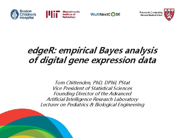 Research Computing Harvard Medical School edge. R: empirical Bayes analysis of digital gene expression
