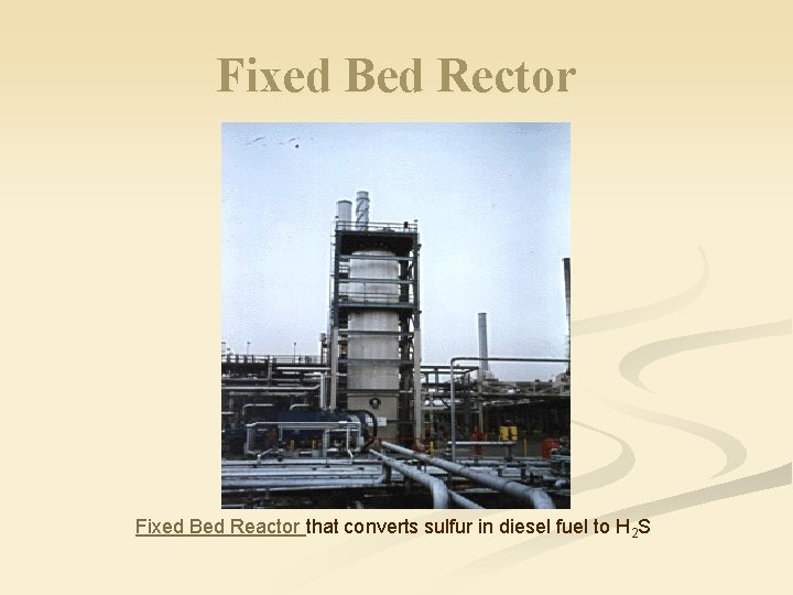 Fixed Bed Rector Fixed Bed Reactor that converts sulfur in diesel fuel to H