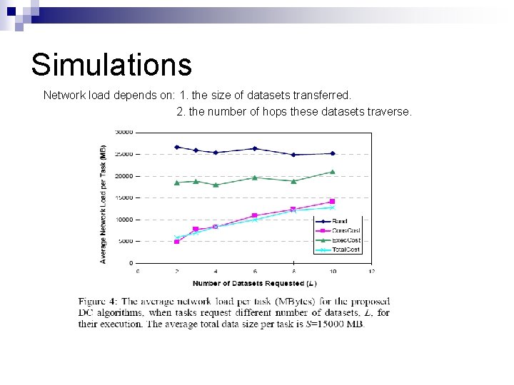 Simulations Network load depends on: 1. the size of datasets transferred. 2. the number Simulations Network load depends on: 1. the size of datasets transferred. 2. the number