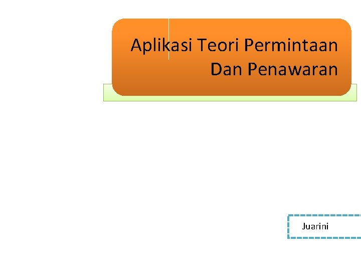 Aplikasi Teori Permintaan Dan Penawaran Juarini 