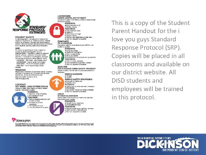 This is a copy of the Student Parent Handout for the i love you