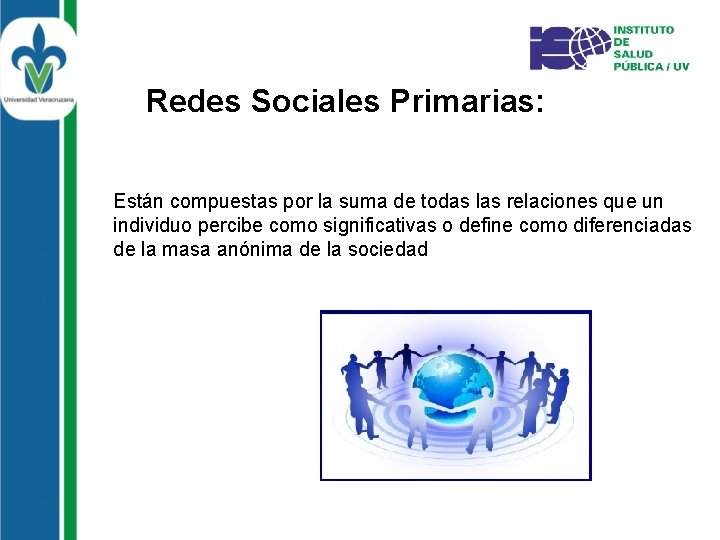 Redes Sociales Primarias: Están compuestas por la suma de todas las relaciones que un