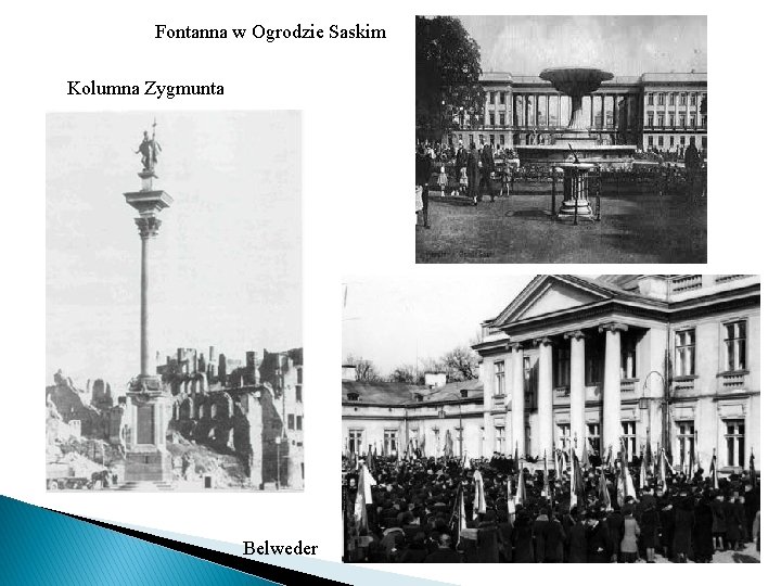 Fontanna w Ogrodzie Saskim Kolumna Zygmunta Belweder 