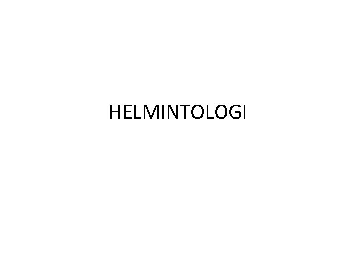 HELMINTOLOGI 