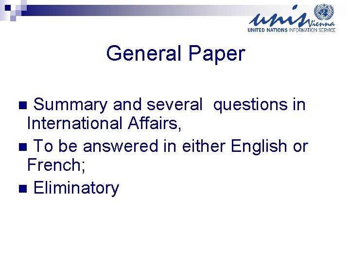 General Paper Summary and several questions in International Affairs, n To be answered in