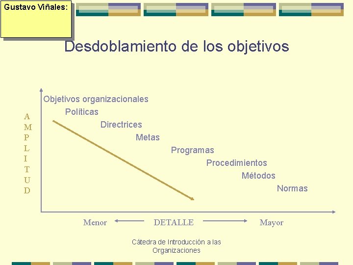 Gustavo Viñales: Desdoblamiento de los objetivos A M P L I T U D