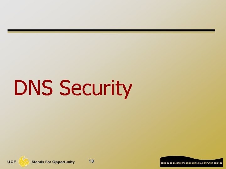 DNS Security 18 DNS Security 18