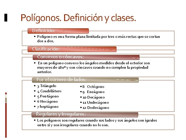 Polígonos. Definición y clases. Definición: • Polígono es una forma plana limitada por tres