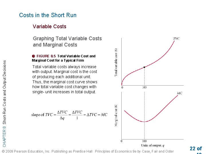 Costs in the Short Run Variable Costs CHAPTER 8 Short-Run Costs and Output Decisions