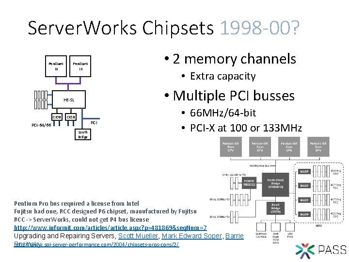 Server. Works Chipsets 1998 -00? Pentium III • 2 memory channels Pentium III •