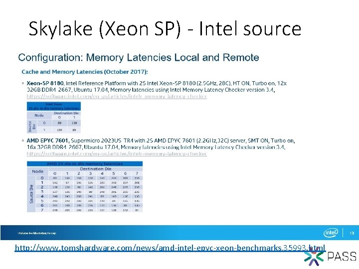 Skylake (Xeon SP) - Intel source http: //www. tomshardware. com/news/amd-intel-epyc-xeon-benchmarks, 35993. html 