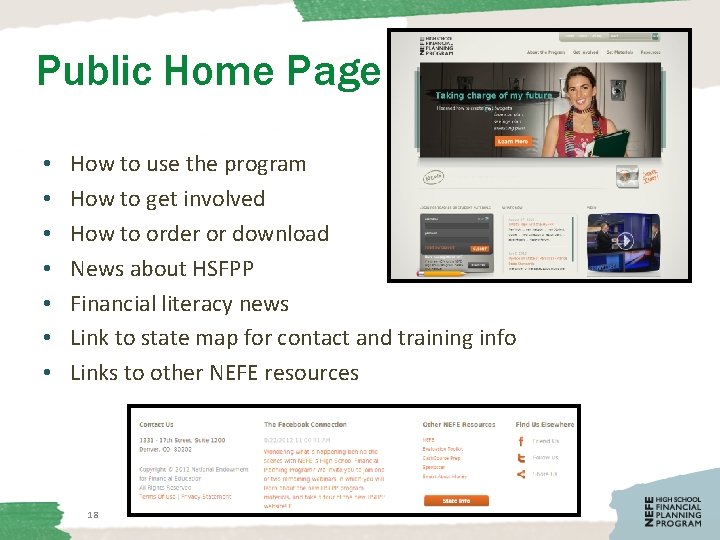 Public Home Page • • How to use the program How to get involved