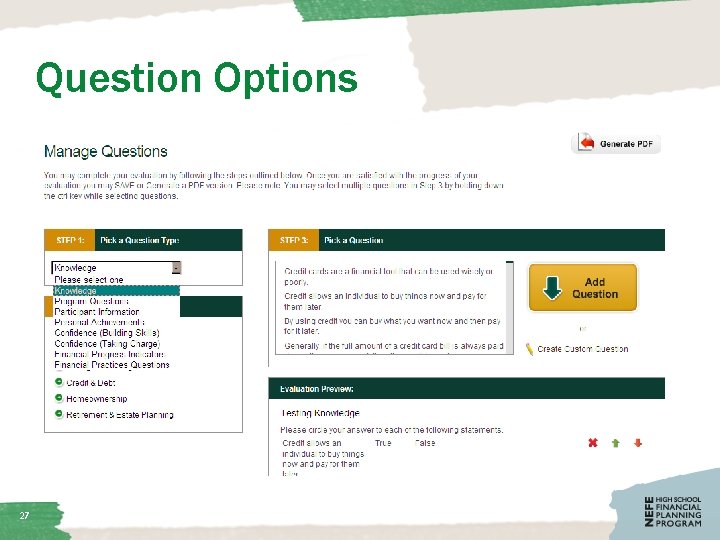 Question Options 27 