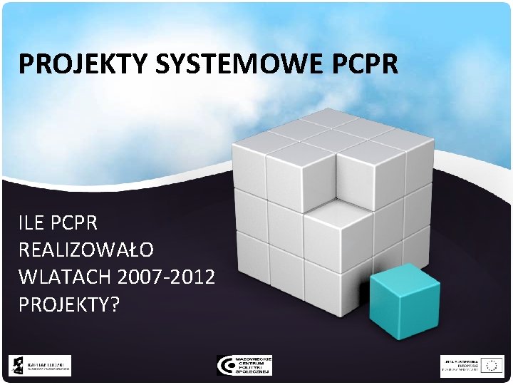 PROJEKTY SYSTEMOWE PCPR ILE PCPR REALIZOWAŁO WLATACH 2007 -2012 PROJEKTY? 