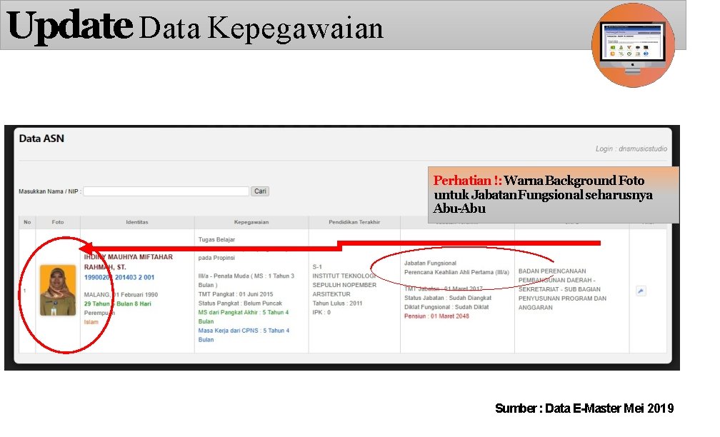 Update Data Kepegawaian Perhatian !: Warna Background Foto untuk Jabatan Fungsional seharusnya Abu-Abu Sumber