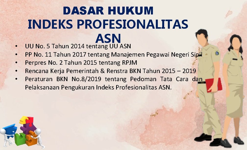 DASAR HUKUM • • • INDEKS PROFESIONALITAS ASN UU No. 5 Tahun 2014 tentang