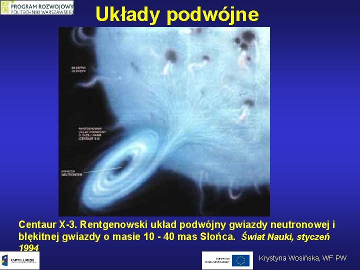 Układy podwójne Centaur X-3. Rentgenowski układ podwójny gwiazdy neutronowej i błękitnej gwiazdy o masie