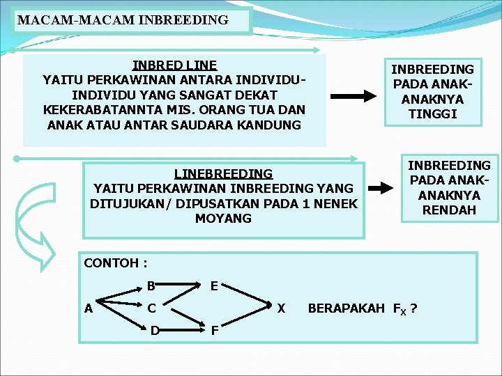 Inbreeding EFEK GENETIK INBREEDING PERKAWINAN ANTARA Aa x