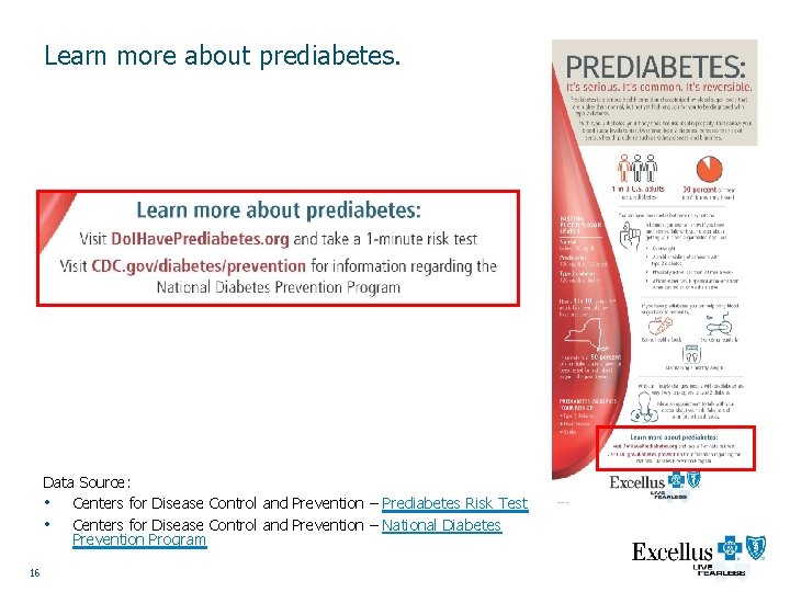 Learn more about prediabetes. Data Source: • Centers for Disease Control and Prevention –