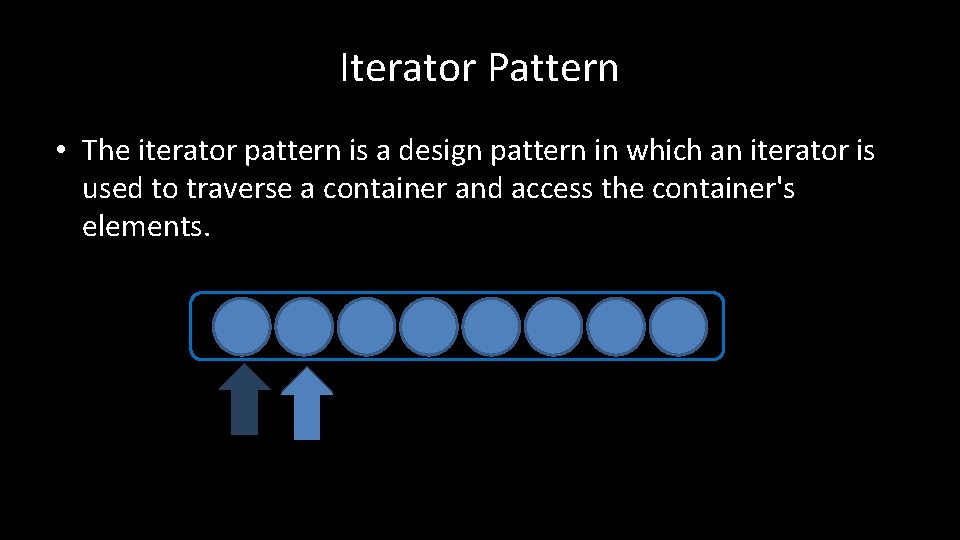 Iterator Pattern • The iterator pattern is a design pattern in which an iterator