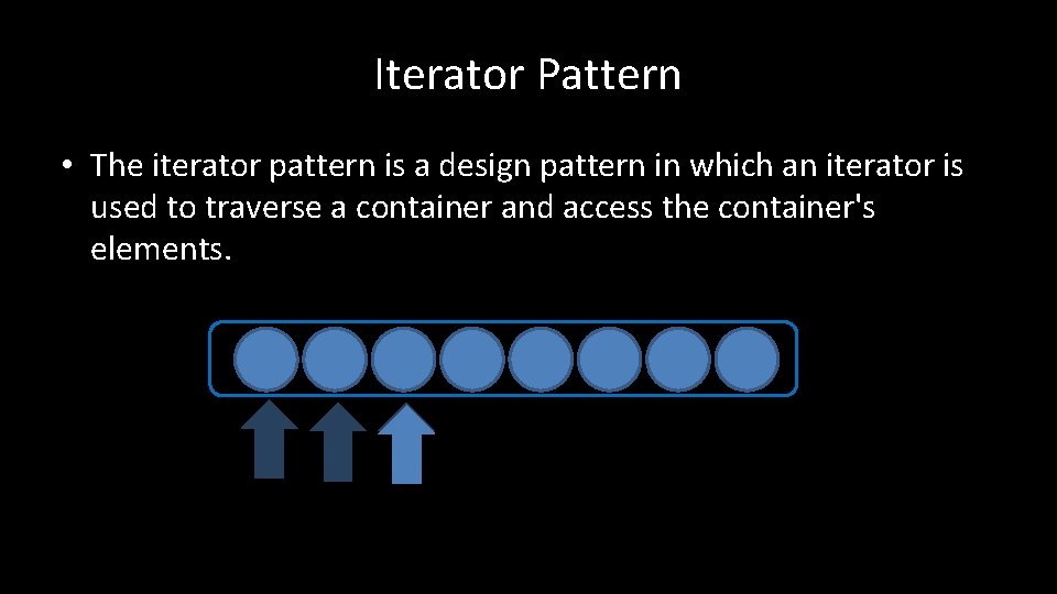 Iterator Pattern • The iterator pattern is a design pattern in which an iterator