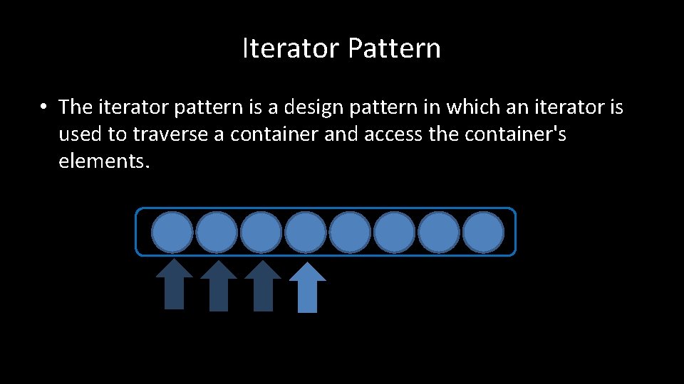 Iterator Pattern • The iterator pattern is a design pattern in which an iterator