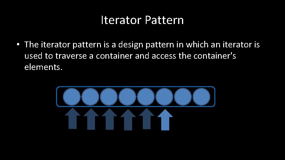 Iterator Pattern • The iterator pattern is a design pattern in which an iterator