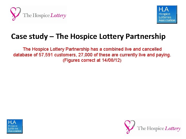 Case study – The Hospice Lottery Partnership has a combined live and cancelled database