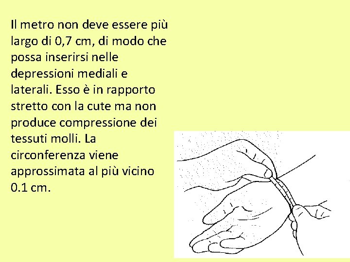 Il metro non deve essere più largo di 0, 7 cm, di modo che