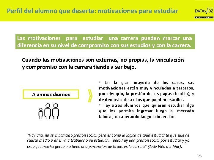 Perfil del alumno que deserta: motivaciones para estudiar Las motivaciones para estudiar una carrera