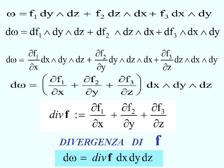 DIVERGENZA DI f 