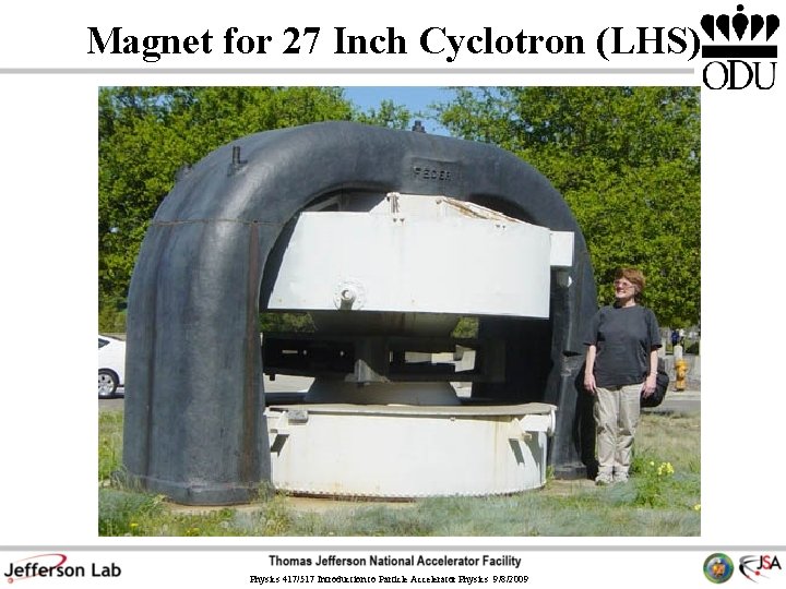 Magnet for 27 Inch Cyclotron (LHS) Physics 417/517 Introduction to Particle Accelerator Physics 9/8/2009