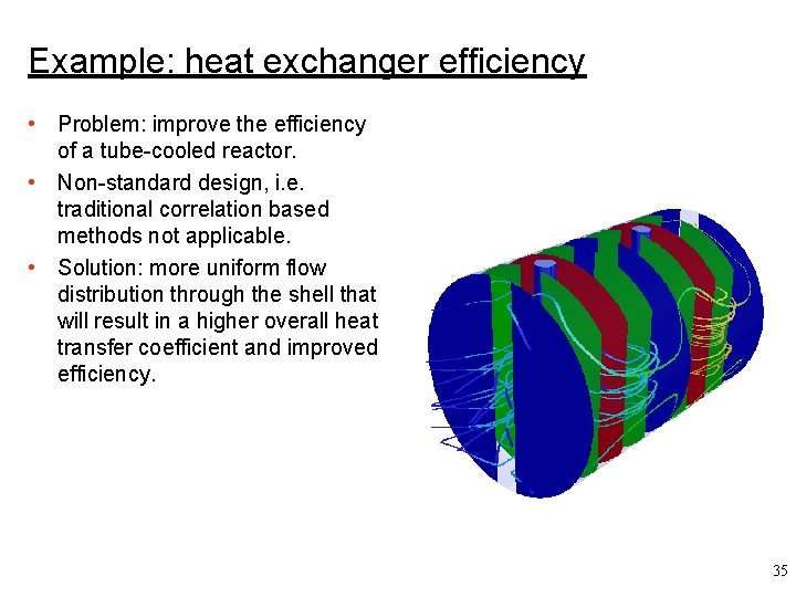 Example: heat exchanger efficiency • Problem: improve the efficiency of a tube-cooled reactor. •
