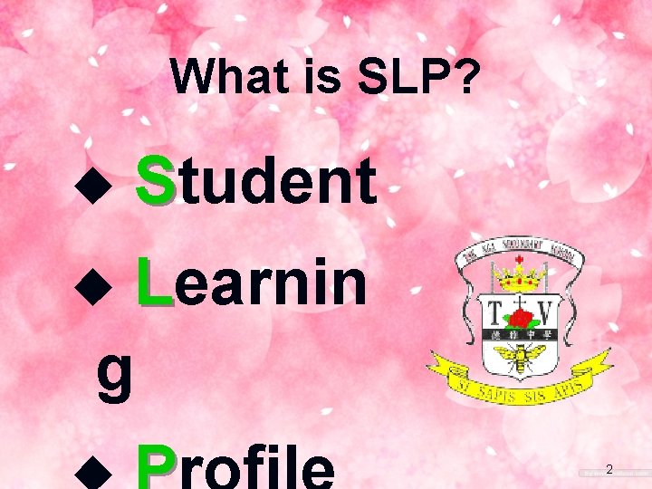 What is SLP? u Student Learnin g u 2 