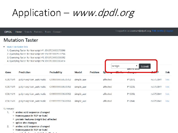 Application – www. dpdl. org 7 
