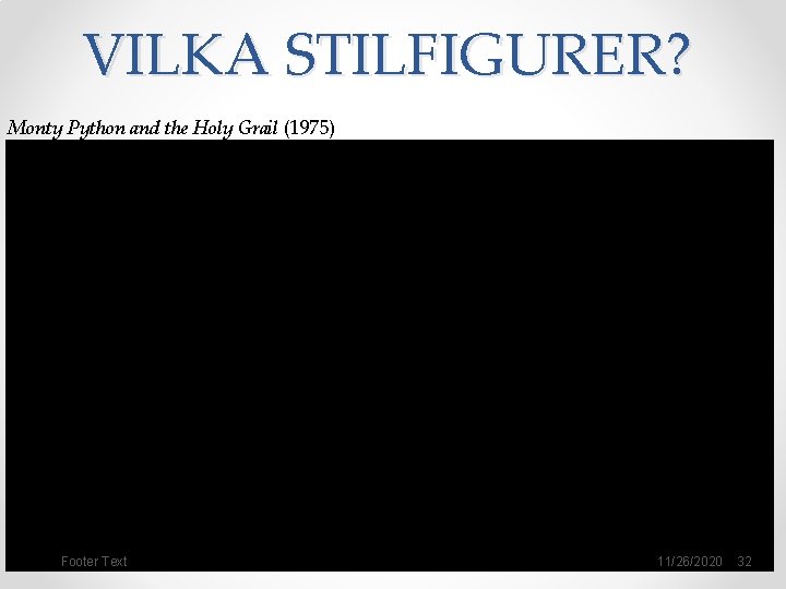 VILKA STILFIGURER? Monty Python and the Holy Grail (1975) Footer Text 11/26/2020 32 