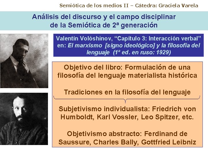 Semiótica de los medios II – Cátedra: Graciela Varela Análisis del discurso y el