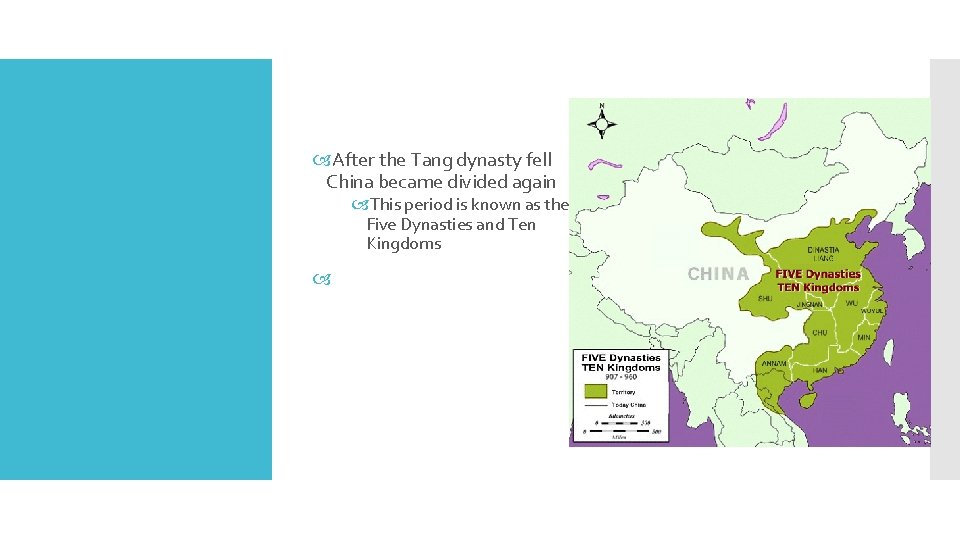  After the Tang dynasty fell China became divided again This period is known