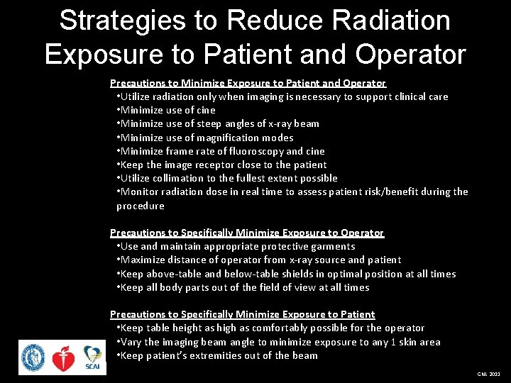 Strategies to Reduce Radiation Exposure to Patient and Operator Precautions to Minimize Exposure to
