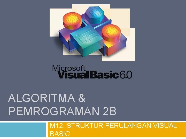 ALGORITMA & PEMROGRAMAN 2 B M 12. STRUKTUR PERULANGAN VISUAL BASIC 