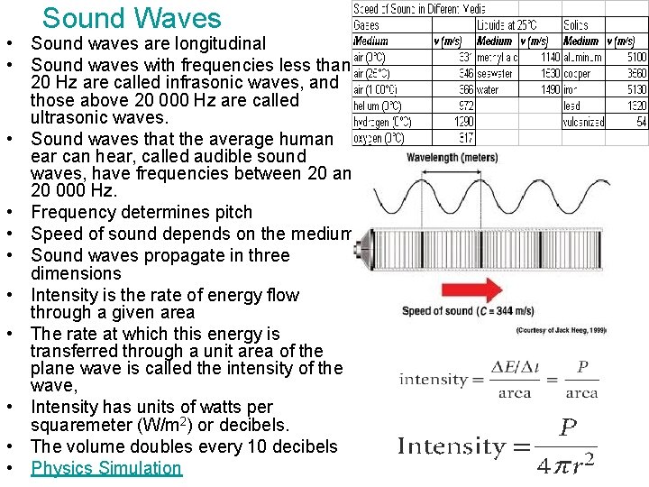 Sound Waves • Sound waves are longitudinal • Sound waves with frequencies less than