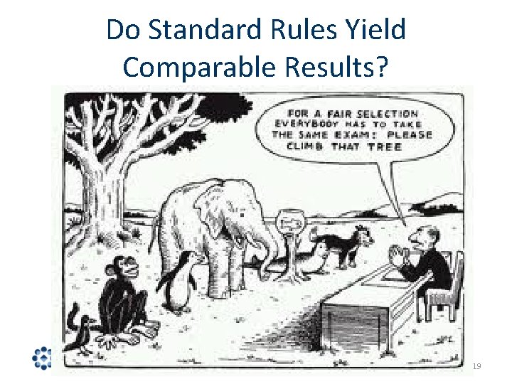 Do Standard Rules Yield Comparable Results? 19 