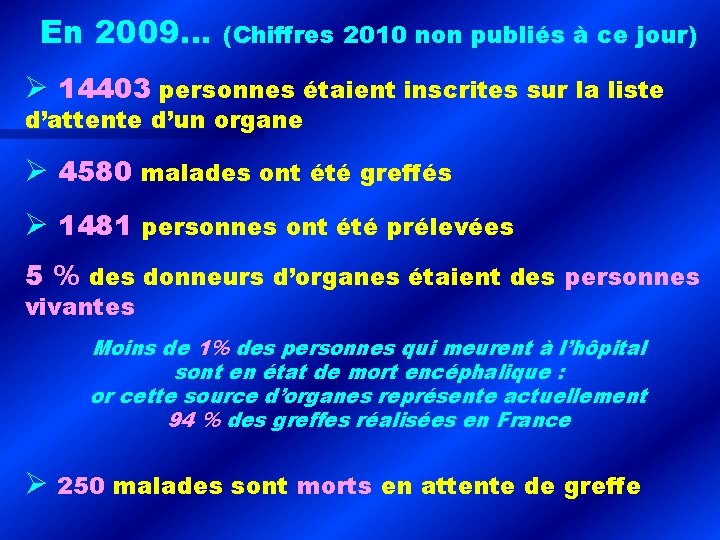 En 2009… (Chiffres 2010 non publiés à ce jour) 14403 personnes étaient inscrites sur