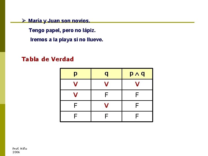Ø María y Juan son novios. Tengo papel, pero no lápiz. Iremos a la