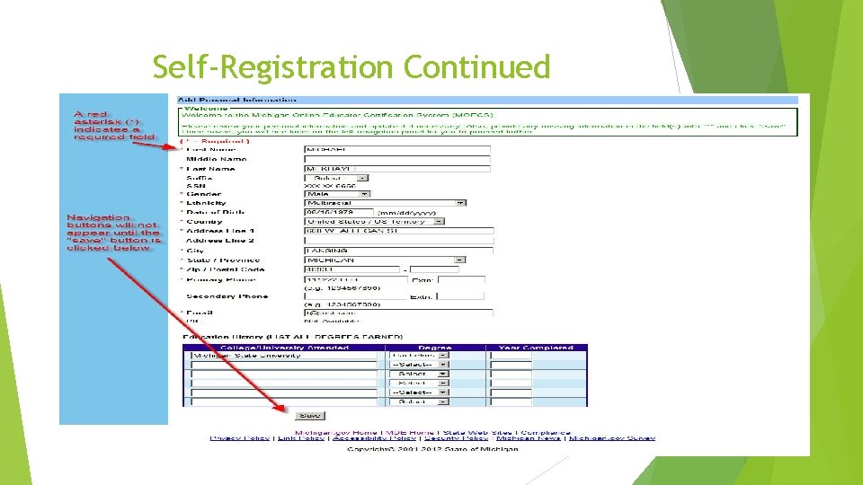 Self-Registration Continued 11/26/2020 33 Self-Registration Continued 11/26/2020 33