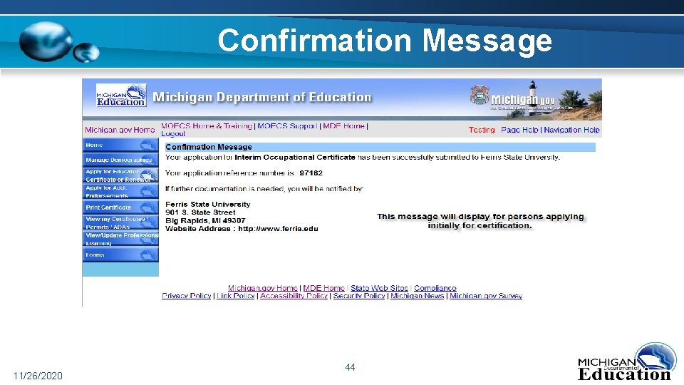 Confirmation Message 11/26/2020 44 Confirmation Message 11/26/2020 44